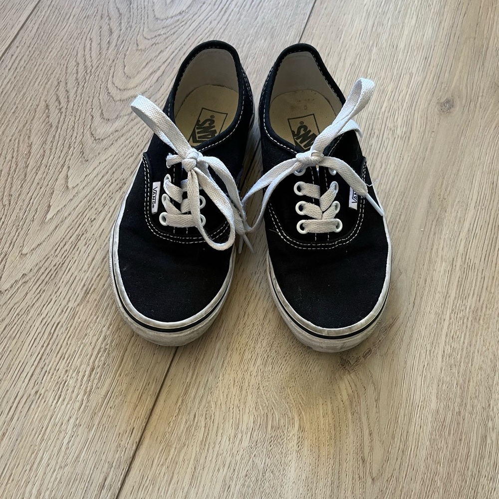 Vans Black and White Canvas Sneakers Low-Top Classic